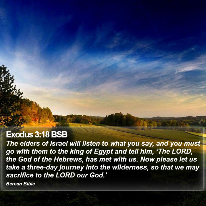 Exodus 3:18 BSB Bible Study