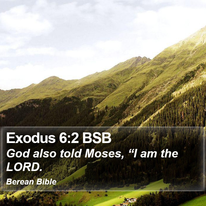 Exodus 6:2 BSB Bible Study