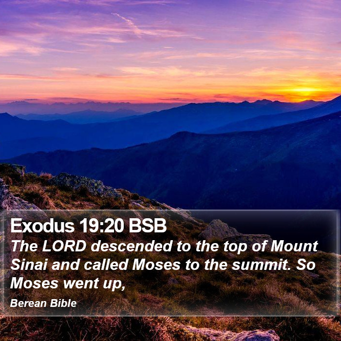 Exodus 19:20 BSB Bible Study