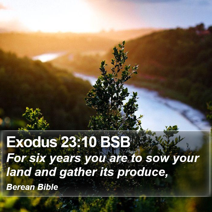 Exodus 23:10 BSB Bible Study