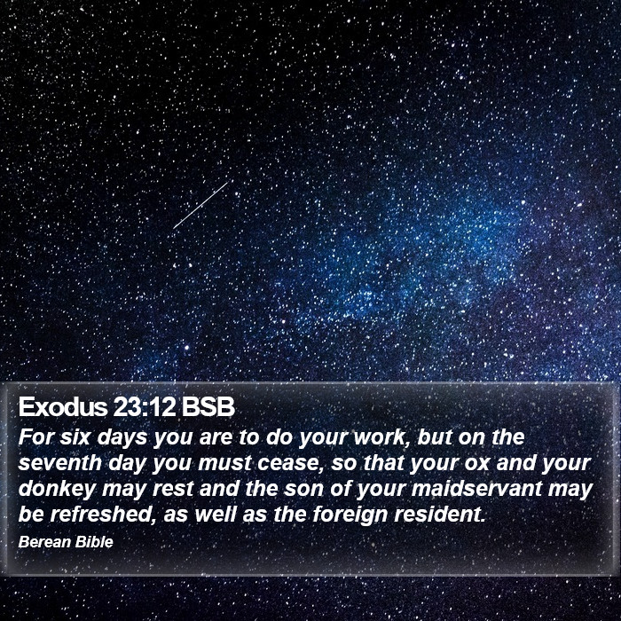 Exodus 23:12 BSB Bible Study