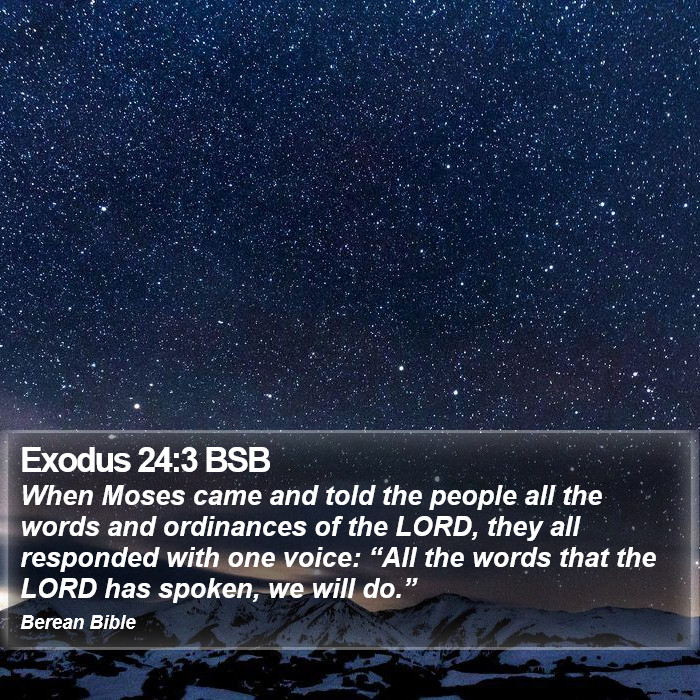 Exodus 24:3 BSB Bible Study