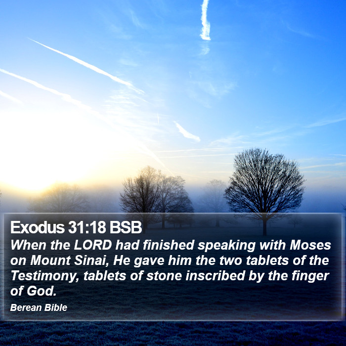 Exodus 31:18 BSB Bible Study