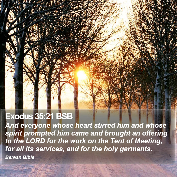 Exodus 35:21 BSB Bible Study