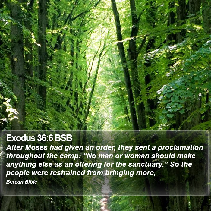 Exodus 36:6 BSB Bible Study