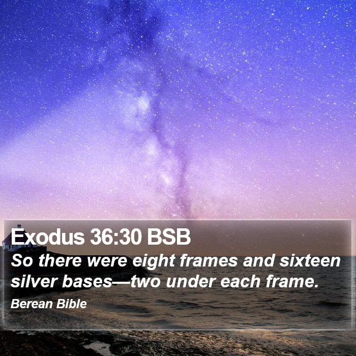 Exodus 36:30 BSB Bible Study