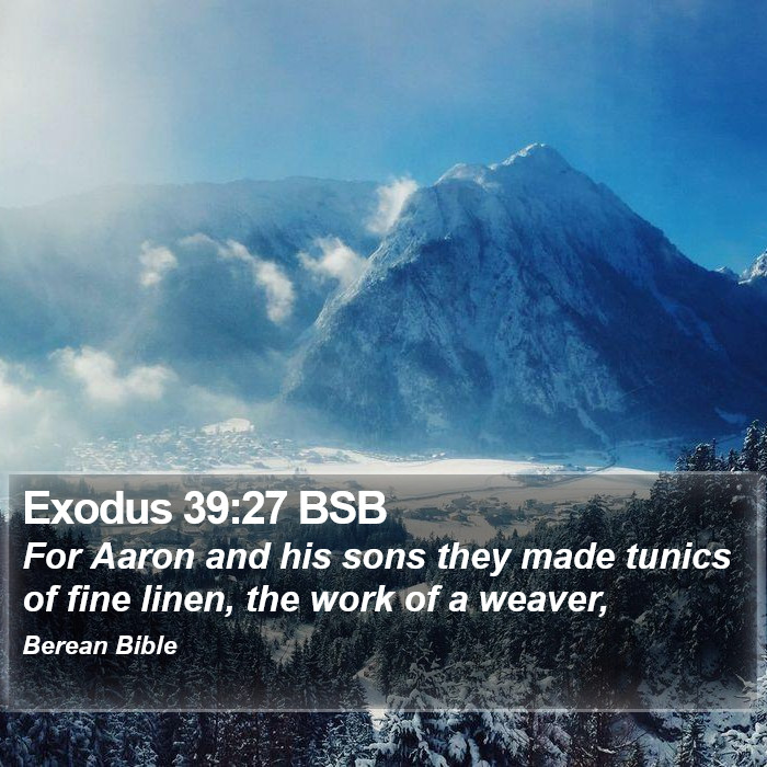 Exodus 39:27 BSB Bible Study