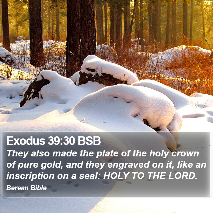 Exodus 39:30 BSB Bible Study