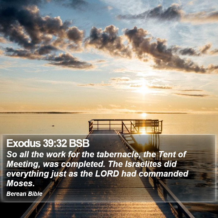 Exodus 39:32 BSB Bible Study