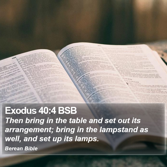 Exodus 40:4 BSB Bible Study