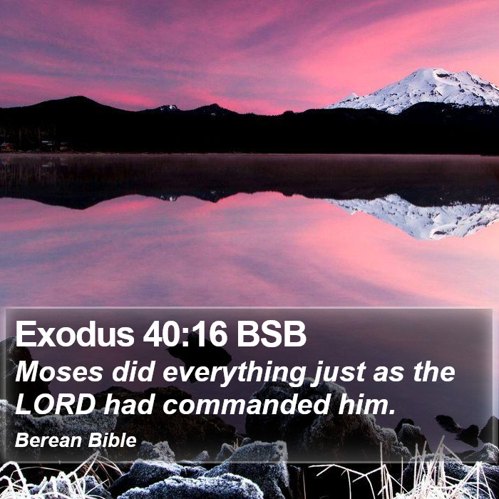 Exodus 40:16 BSB Bible Study