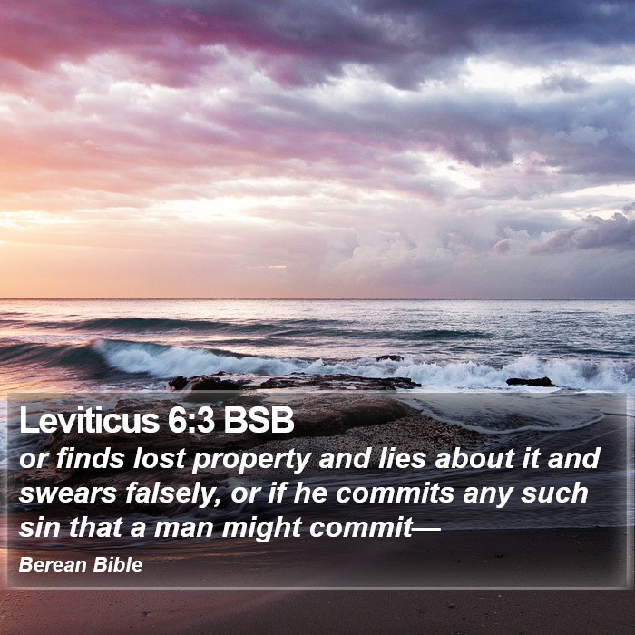 Leviticus 6:3 BSB Bible Study