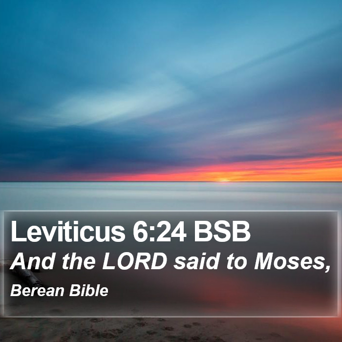 Leviticus 6:24 BSB Bible Study