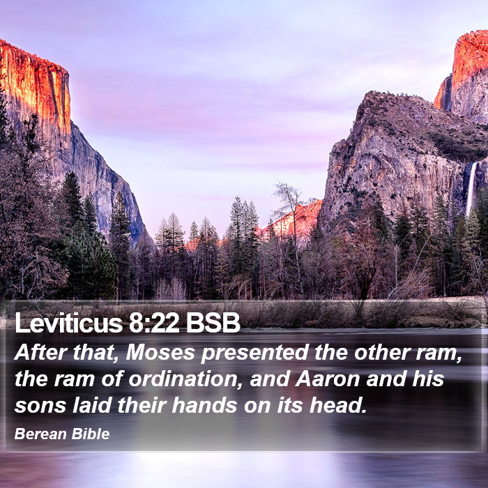 Leviticus 8:22 BSB Bible Study