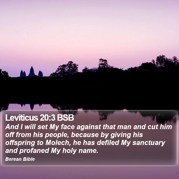 Leviticus 20:3 BSB Bible Study