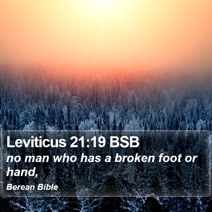 Leviticus 21:19 BSB Bible Study