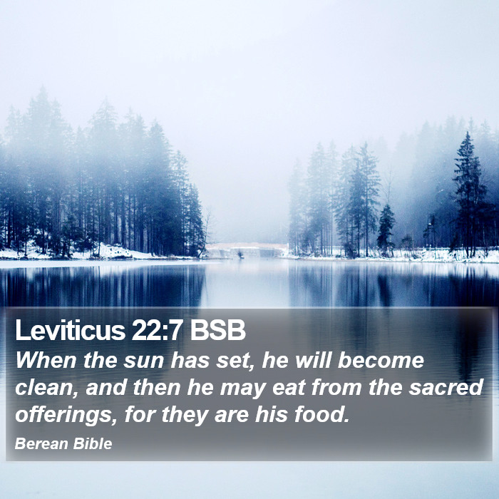 Leviticus 22:7 BSB Bible Study