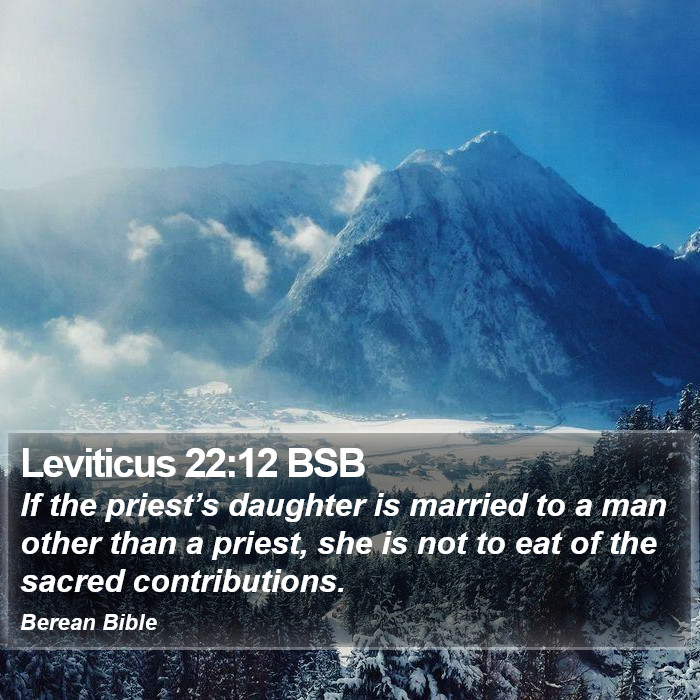 Leviticus 22:12 BSB Bible Study