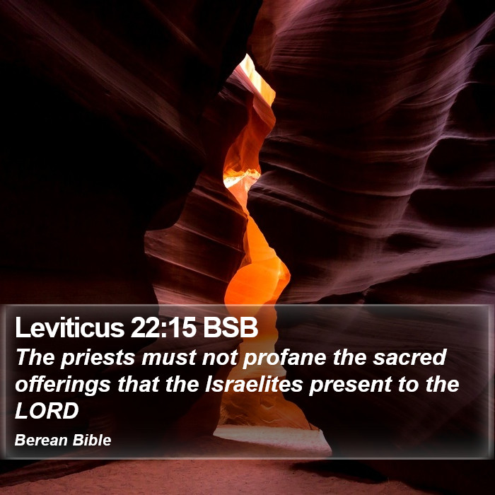 Leviticus 22:15 BSB Bible Study