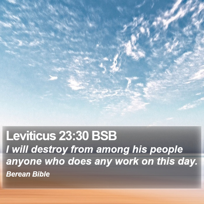 Leviticus 23:30 BSB Bible Study