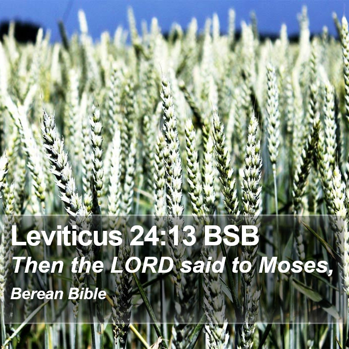 Leviticus 24:13 BSB Bible Study