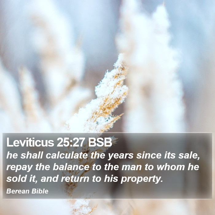 Leviticus 25:27 BSB Bible Study