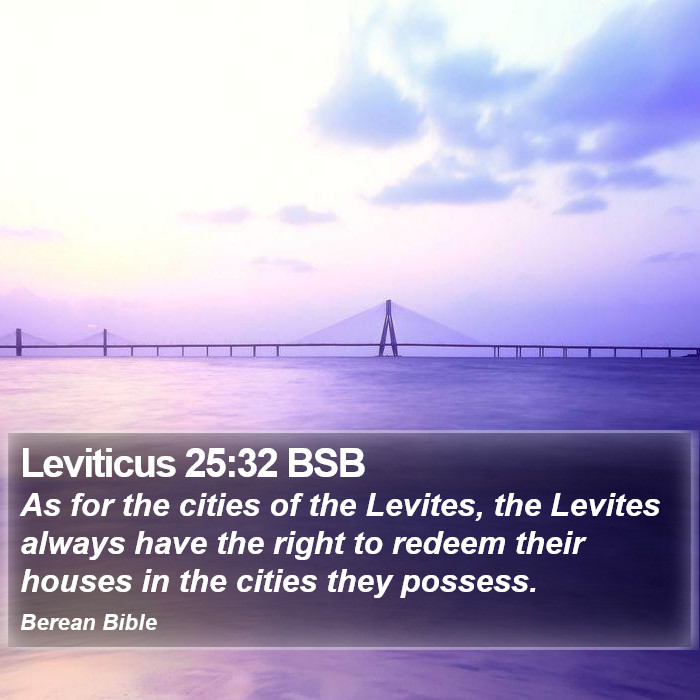 Leviticus 25:32 BSB Bible Study