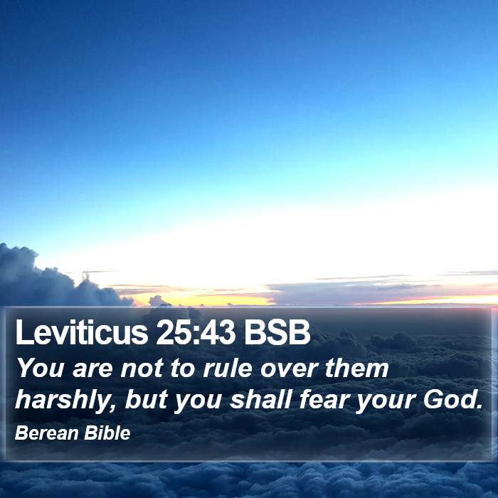 Leviticus 25:43 BSB Bible Study