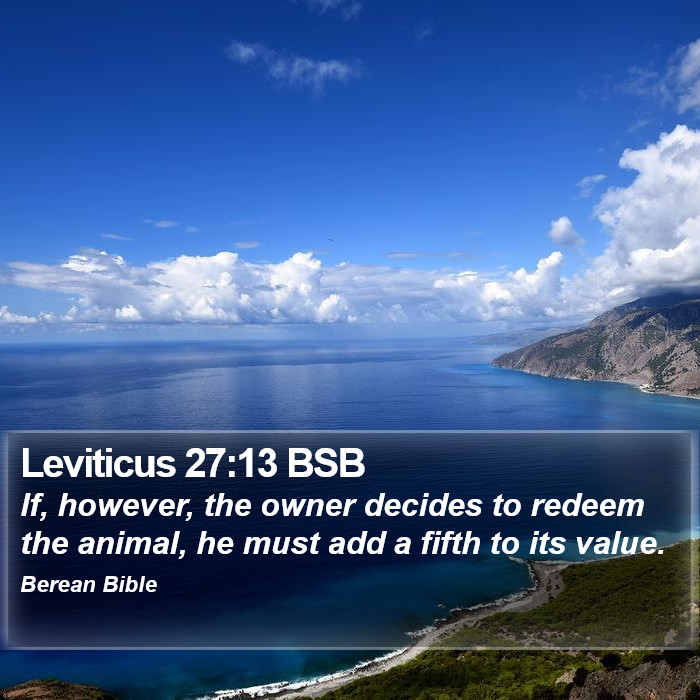 Leviticus 27:13 BSB Bible Study