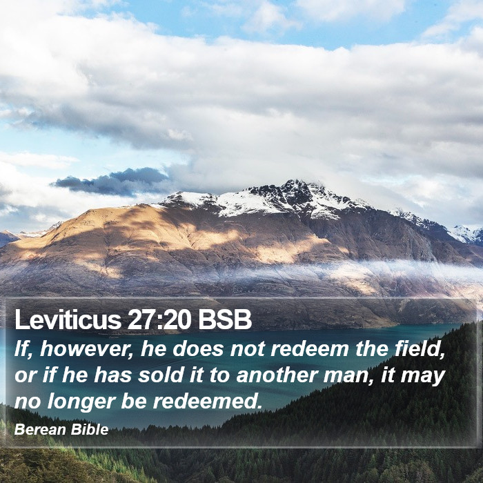 Leviticus 27:20 BSB Bible Study