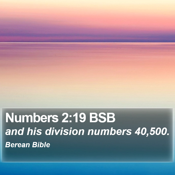 Numbers 2:19 BSB Bible Study