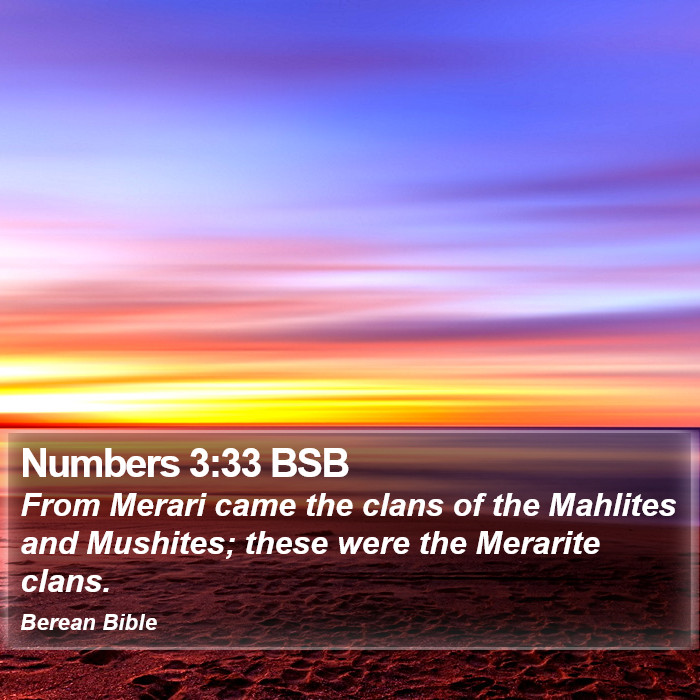 Numbers 3:33 BSB Bible Study