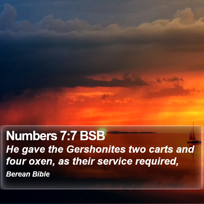 Numbers 7:7 BSB Bible Study