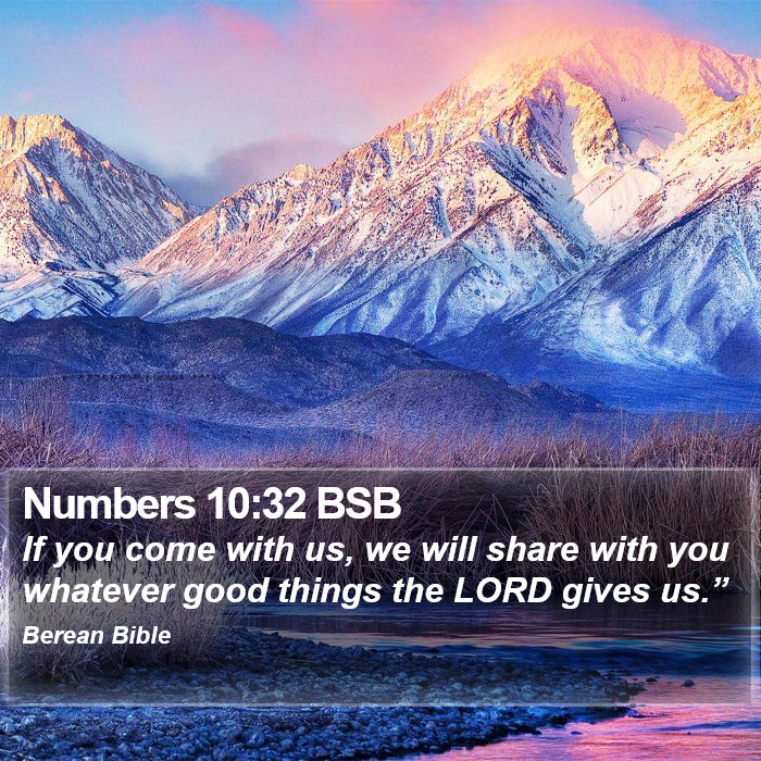 Numbers 10:32 BSB Bible Study