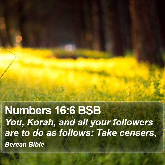 Numbers 16:6 BSB Bible Study