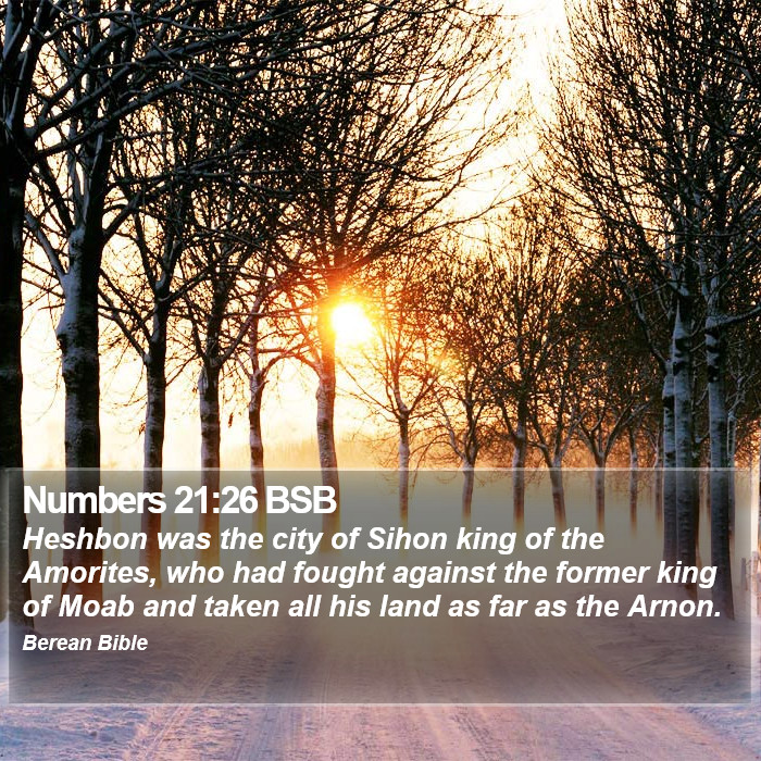 Numbers 21:26 BSB Bible Study