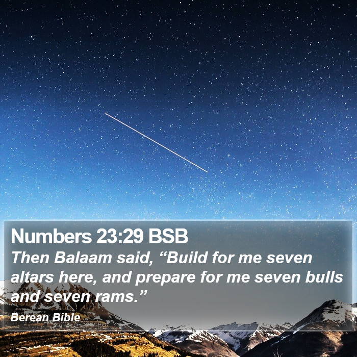 Numbers 23:29 BSB Bible Study