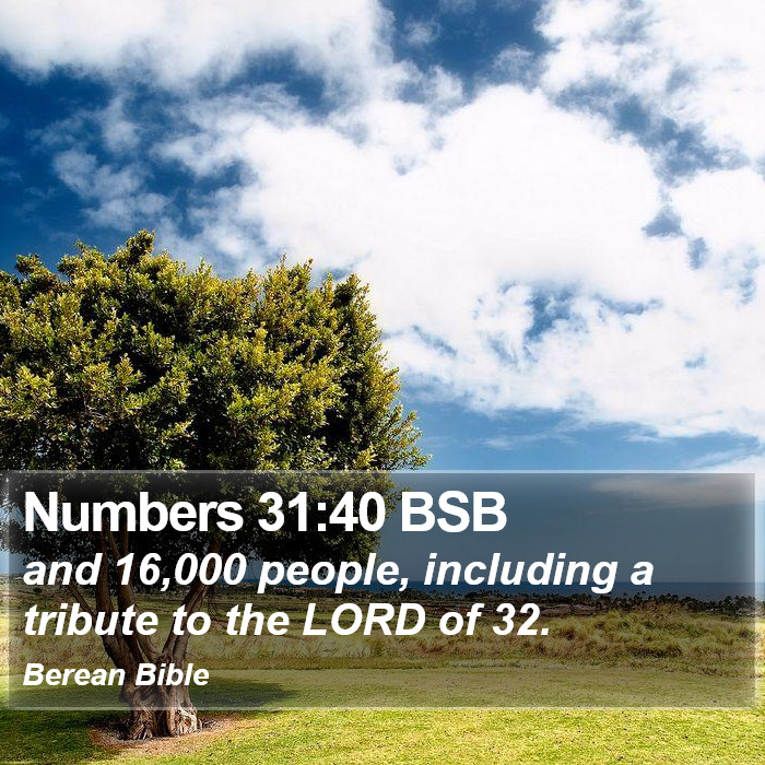 Numbers 31:40 BSB Bible Study