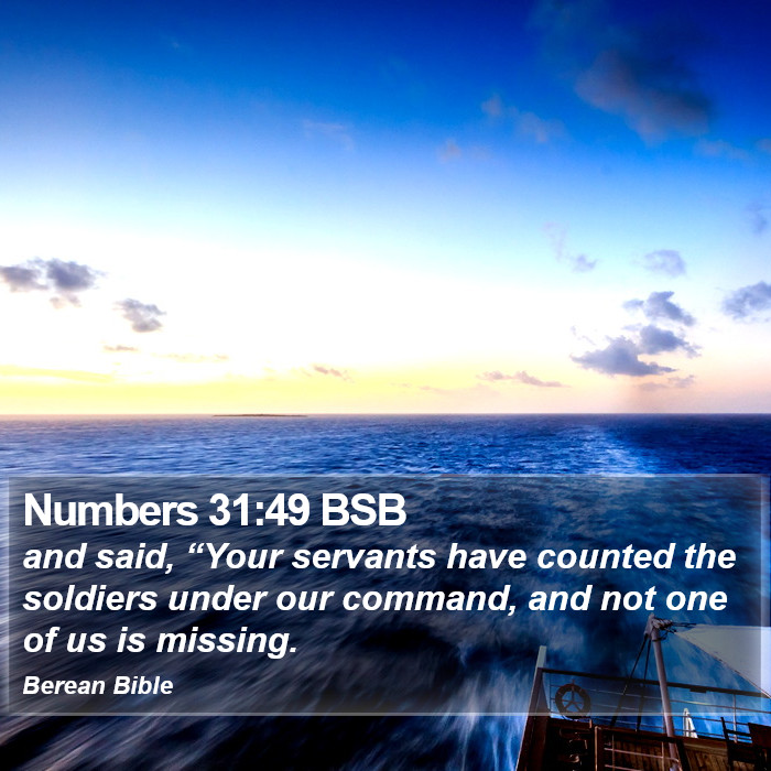 Numbers 31:49 BSB Bible Study