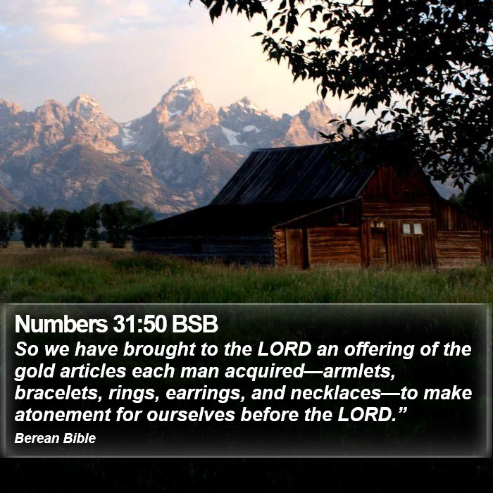 Numbers 31:50 BSB Bible Study