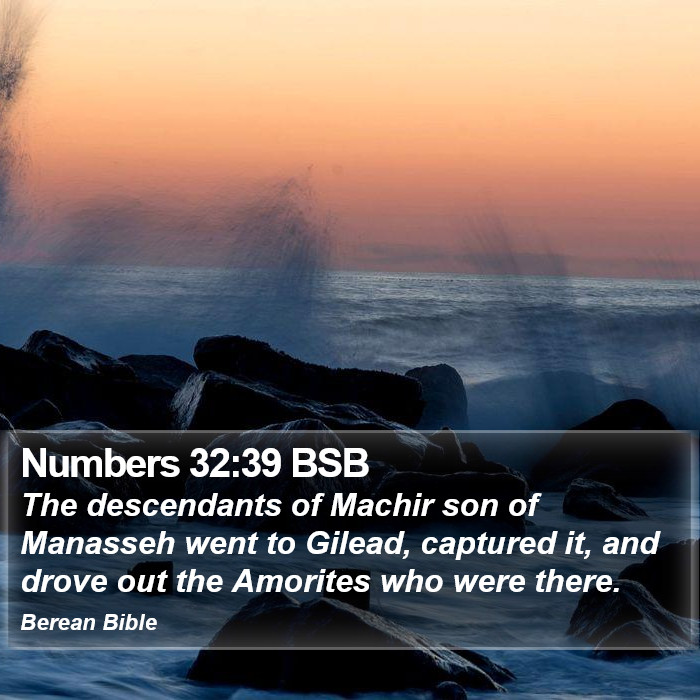 Numbers 32:39 BSB Bible Study