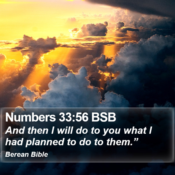 Numbers 33:56 BSB Bible Study