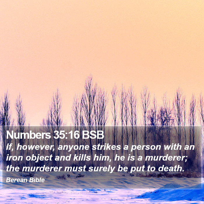 Numbers 35:16 BSB Bible Study