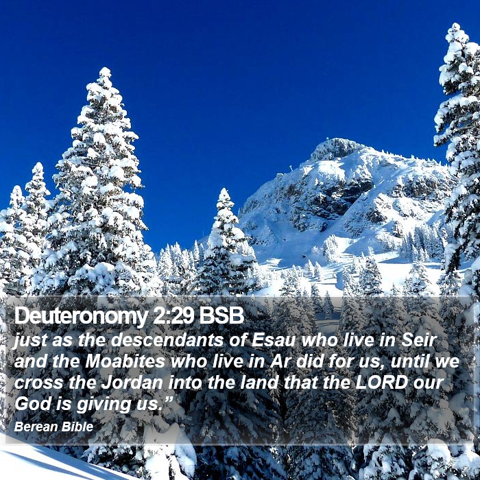 Deuteronomy 2:29 BSB Bible Study