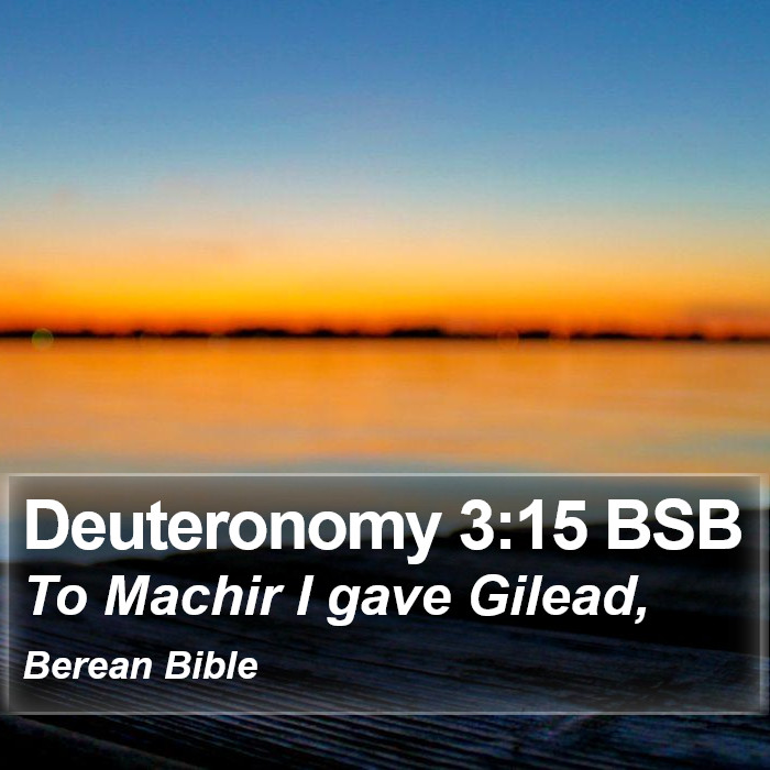 Deuteronomy 3:15 BSB Bible Study