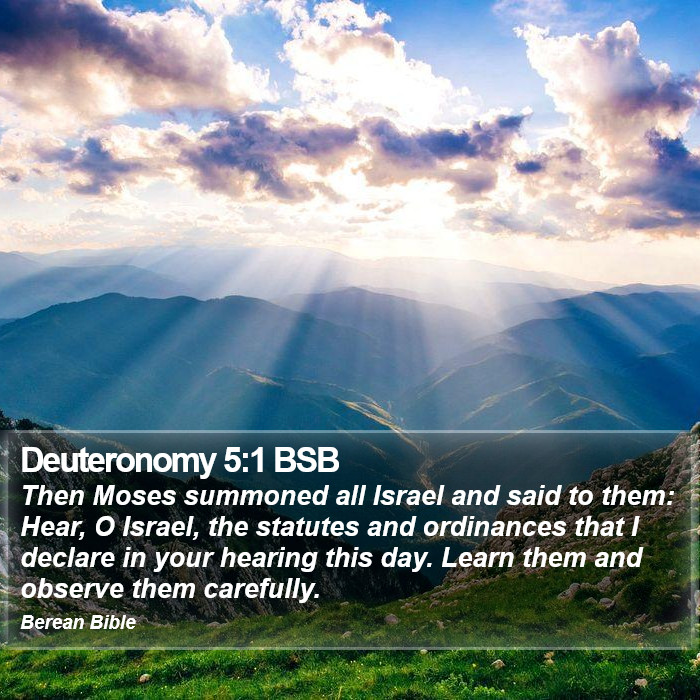 Deuteronomy 5:1 BSB Bible Study