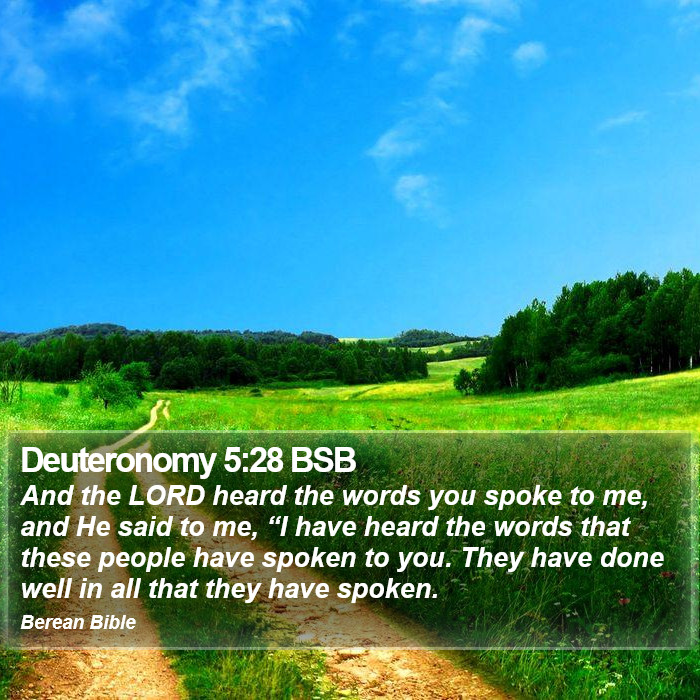 Deuteronomy 5:28 BSB Bible Study