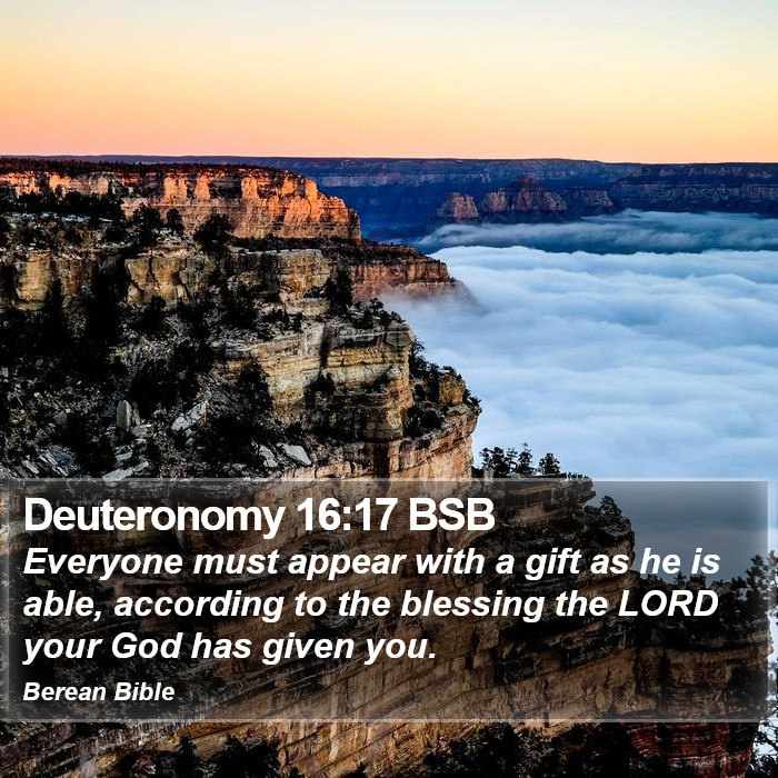 Deuteronomy 16:17 BSB Bible Study