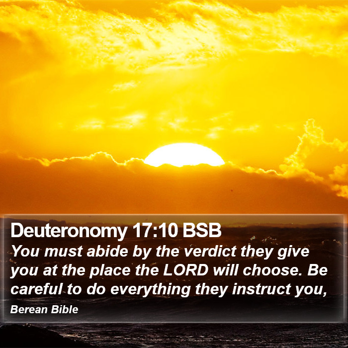 Deuteronomy 17:10 BSB Bible Study