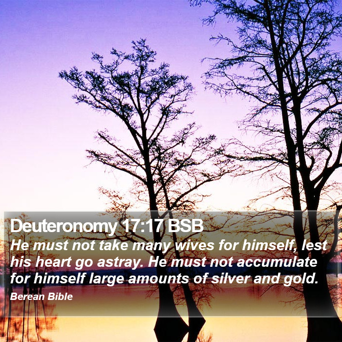 Deuteronomy 17:17 BSB Bible Study